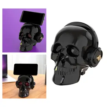Bluetooth динамик в виде черепа Держатель для телефона со светом и стереозвуком Многофункциональный портативный креативный для подарка офиса класса дома