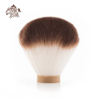 OUMO BRUSH-Кисточка для бритья из синтетических волос дымчато-коричневого цвета с узелками на коричневом кончике на белом