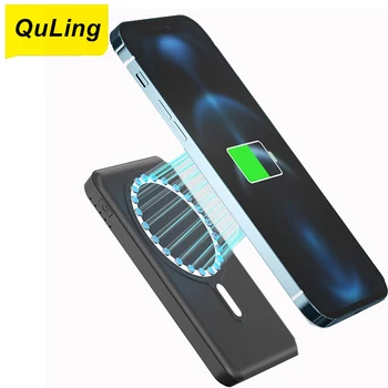 QuLing 10000 мАч 22,5 Вт PD + 15 Вт Беспроводной Быстрый Аккумулятор Чехол Для iPhone 12 Mini 12 Pro Max Зарядное Устройство Чехол 12Pro Power Bank