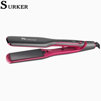 Surker Профессиональная Турмалиновая керамическая нагревательная пластина, выпрямитель для волос, плойка с отрицательными ионами, инструменты для укладки гофрированных волос