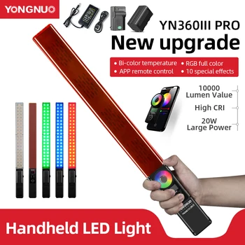 Yongnuo YN360 III YN360III PRO Ручной 3200 K-5500 K RGB Красочная Ледяная Палочка со светодиодной подсветкой для видео, Управляемая приложением для телефона