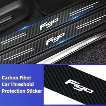 Автомобильная наклейка из углеродного волокна, Защитная лента для автоматической двери, Водонепроницаемая защитная пленка для эмблемы Ford FIGO