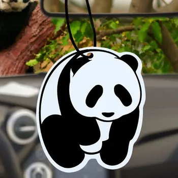 Автомобильный освежитель воздуха из натуральной чайной бумаги с ароматом ванили, подвесной аромат духов в форме панды, автомобильные аксессуары для интерьера