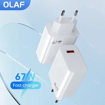 Адаптер зарядного устройства Olaf 67W GaN Быстрое зарядное устройство 3.0 QC3.0 Настенное USB-зарядное устройство для мобильного телефона Быстрая зарядка для iPhone Xiaomi Huawei