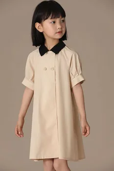 Детское платье для девочек, Корейская модная одежда для девочек, весенне-летнее повседневное платье принцессы от 5 до 12 лет