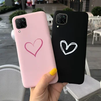 Для Huawei P40 Lite Case P40Lite E Мягкий Силиконовый Чехол Cute Love Heart Для Пары Защитная Оболочка Телефона Для Huawei P40 Lite E Задняя Крышка