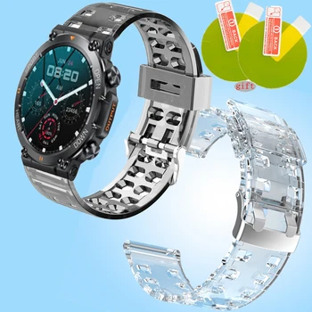 Для MELANDA Новые 1,39-дюймовые смарт-часы, спортивный ремешок, мягкий ремешок из ТПУ, прозрачный браслет, защитная пленка для экрана