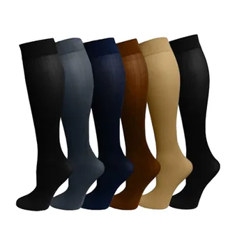 Компрессионные носки от варикозного расширения вен, подходящие для гольфа, регби, пеших прогулок, спорта против усталости, вождения, путешествий, полетов, черные женские мужские носки