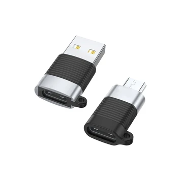 Конвертер адаптера Type-C в разъем Micro для быстрой зарядки, Алюминиевый USB-шнур, конвертер для ноутбука и телефона