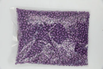 Массовая упаковка 2-12 мм Аметистовых плоских бусин из АБС-пластика с плоской задней частью, имитация пластиковых бусин из половинного жемчуга