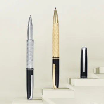 Модный дизайн Gold Star Walk Shape Цельнометаллическая Деловая мужская шариковая ручка для письма, Офисная подарочная ручка для письма, купить 2 подарка для отправки