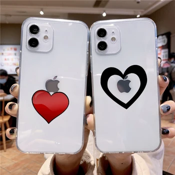 Роскошный чехол Love Heart из мягкого Силикона tpu Для Iphone 14 13 8 7 Plus SE 2020 11 11pro Max XR X XS MAX Прозрачный Чехол Для Телефона etui