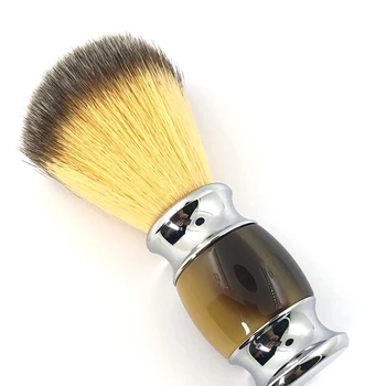 Синтетическая кисточка для бритья, дорожная кисточка с прочной полимерной ручкой, хорошо намыливается кремом-мылом для бритья для мужчин для влажного бритья