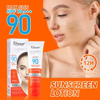 Солнцезащитный крем SPF90 с Витамином Е, Антивозрастной Антиоксидантный Увлажняющий Лосьон, Осветляющий, Отбеливающий Уход За кожей, Солнцезащитный Эффект 4-в-1 Новый