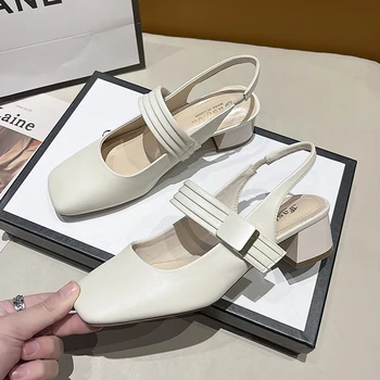 Французские туфли Mary Jane в стиле ретро с пряжкой в виде слова с женской обувью, новые тонкие туфли, женские туфли с мелким носком на плоской подошве