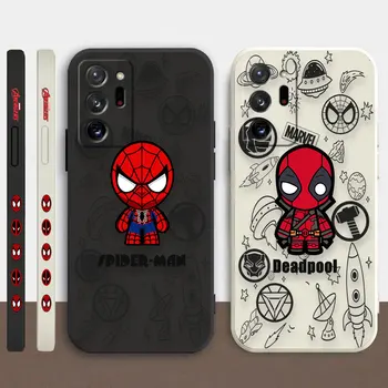 Чехол для Samsung Galaxy A50 A30 A20S Note 20 10 9 M12 M40S Pro Plus Lite 4G 5G Жидкий силиконовый Чехол Marvel's Spider-Man Deadpool