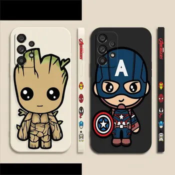 Чехол для телефона Marvel Groot Капитан Америка Samsung Galaxy A72 A71 A53 A52 A51 A42 A32 A31 A23 A22 A21S 4G 5G Цветной Жидкий Чехол