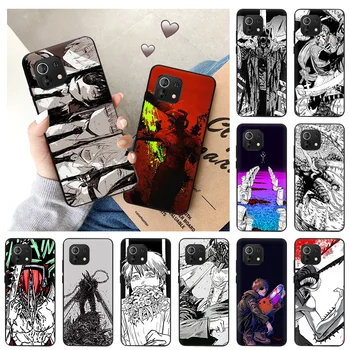 Чехол для Телефона Xiaomi Mi 11 Lite 10 Ultra 5G 10T 11T 11X 11i Note 10 Pro 9 9SE Manga Chainsaw Man Мягкий Черный Чехол Funda