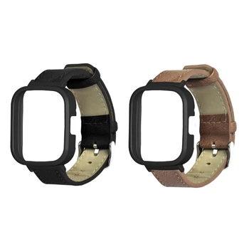 Чехол + ремешок для смарт-часов Redmi Watch 3, кожаный браслет с бамперами 24BB